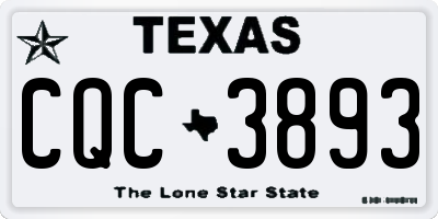 TX license plate CQC3893