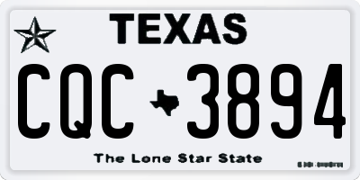 TX license plate CQC3894