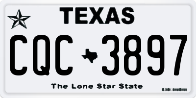 TX license plate CQC3897
