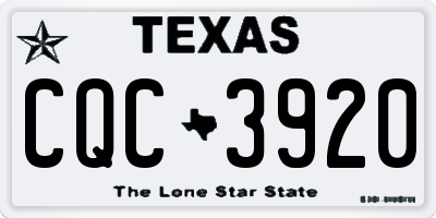 TX license plate CQC3920