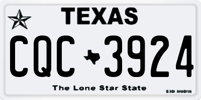 TX license plate CQC3924