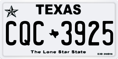 TX license plate CQC3925