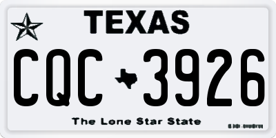 TX license plate CQC3926