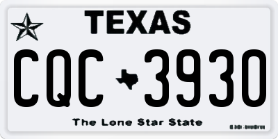 TX license plate CQC3930
