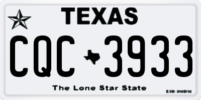 TX license plate CQC3933