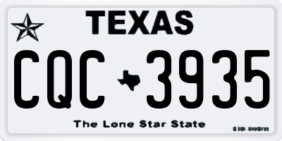 TX license plate CQC3935