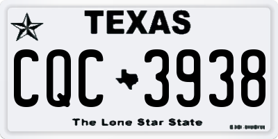 TX license plate CQC3938