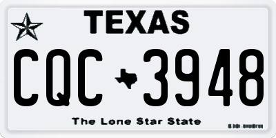 TX license plate CQC3948