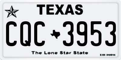 TX license plate CQC3953