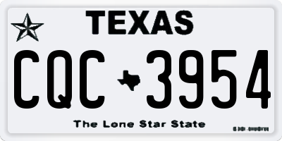 TX license plate CQC3954