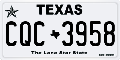 TX license plate CQC3958