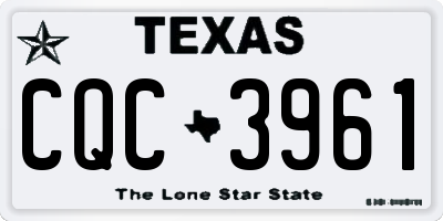 TX license plate CQC3961