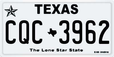 TX license plate CQC3962