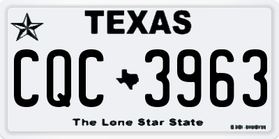 TX license plate CQC3963