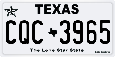 TX license plate CQC3965