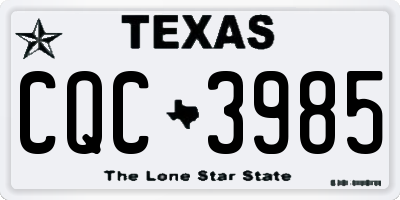 TX license plate CQC3985