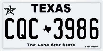 TX license plate CQC3986