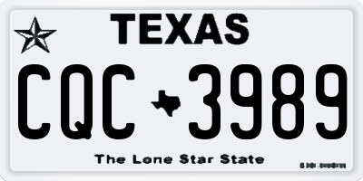 TX license plate CQC3989