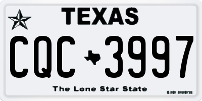 TX license plate CQC3997