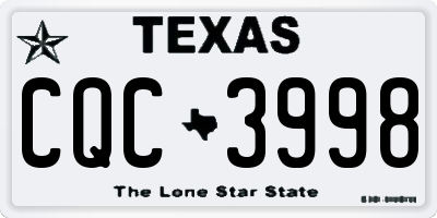 TX license plate CQC3998