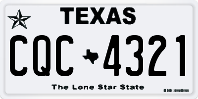 TX license plate CQC4321