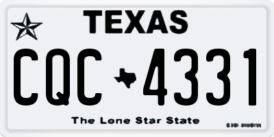 TX license plate CQC4331