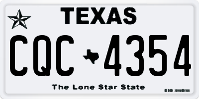 TX license plate CQC4354