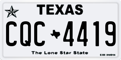 TX license plate CQC4419