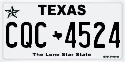 TX license plate CQC4524
