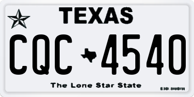 TX license plate CQC4540