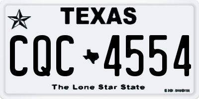 TX license plate CQC4554