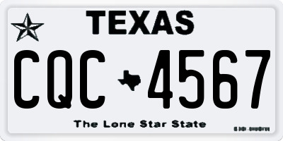 TX license plate CQC4567