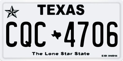 TX license plate CQC4706