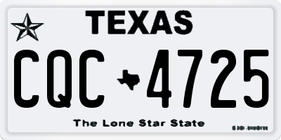 TX license plate CQC4725