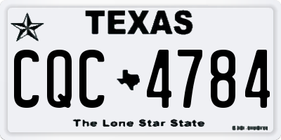 TX license plate CQC4784