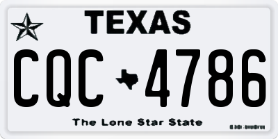 TX license plate CQC4786