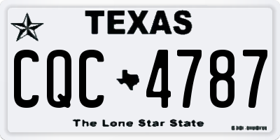TX license plate CQC4787