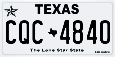 TX license plate CQC4840