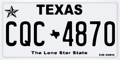 TX license plate CQC4870