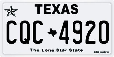 TX license plate CQC4920