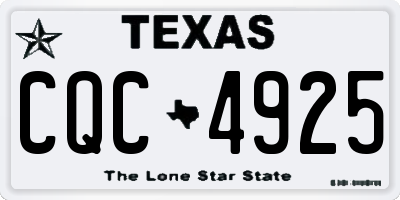 TX license plate CQC4925