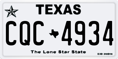 TX license plate CQC4934