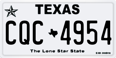 TX license plate CQC4954