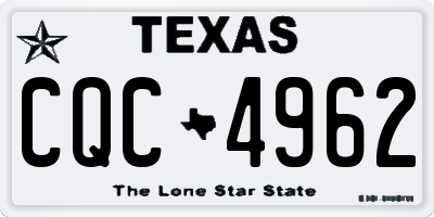 TX license plate CQC4962