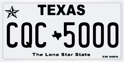 TX license plate CQC5000
