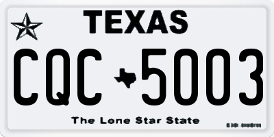 TX license plate CQC5003