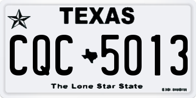 TX license plate CQC5013