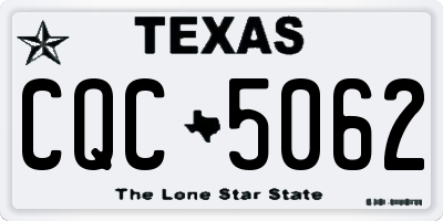 TX license plate CQC5062