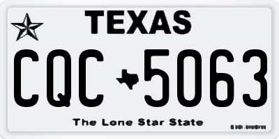 TX license plate CQC5063
