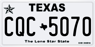 TX license plate CQC5070